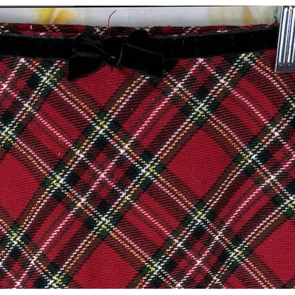 The Children's Place Skirt Christmas Plaid Girls Size 6 Midi Length A Line